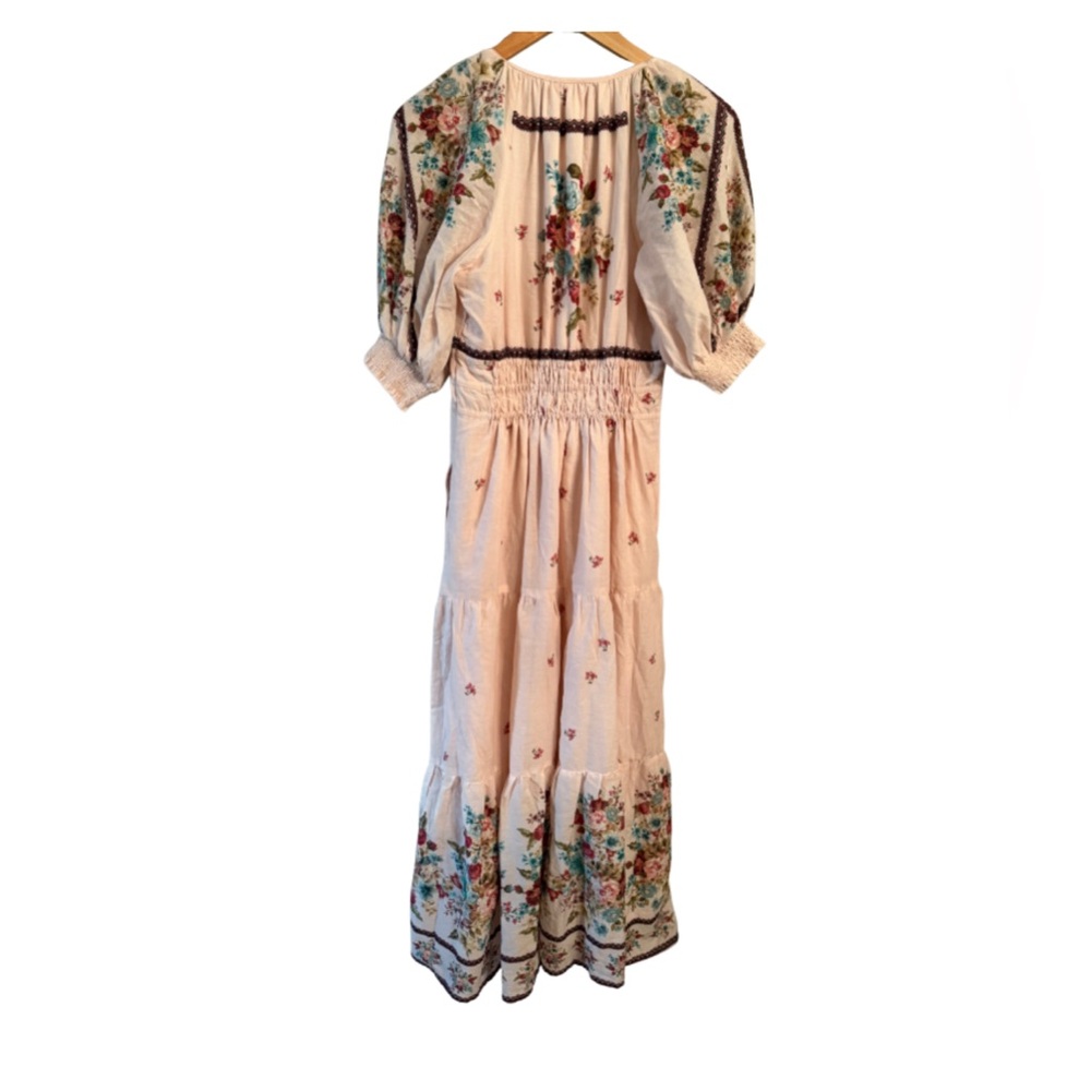 Floral Embroidered Pink Maxi Dress - Picture 4 of 11